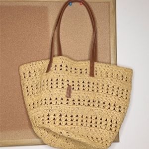 Saint Laurent Panier Raffia Tote Bag